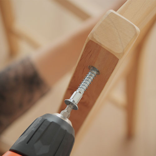 Flat pack furniture assembly